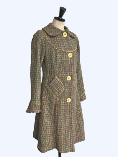 manteau franca vert/jaune/rouge moucheté