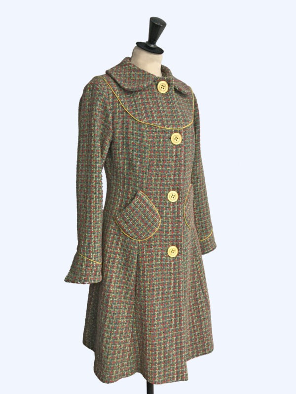manteau franca vert/jaune/rouge moucheté
