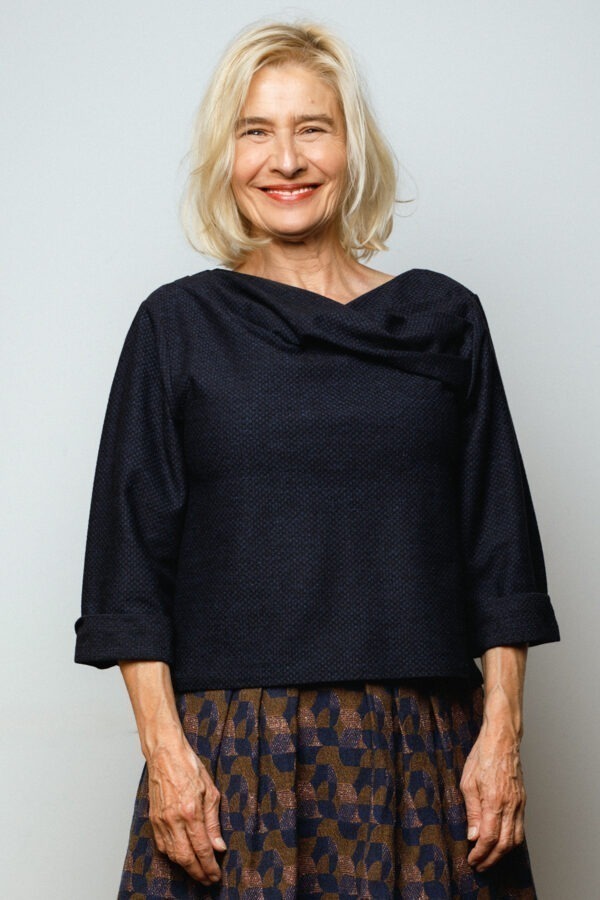 Pull Madlaina violet/noir chiné