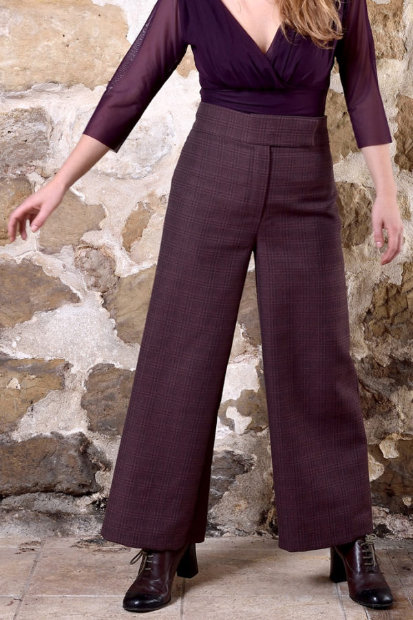 Pantalon mauve laine