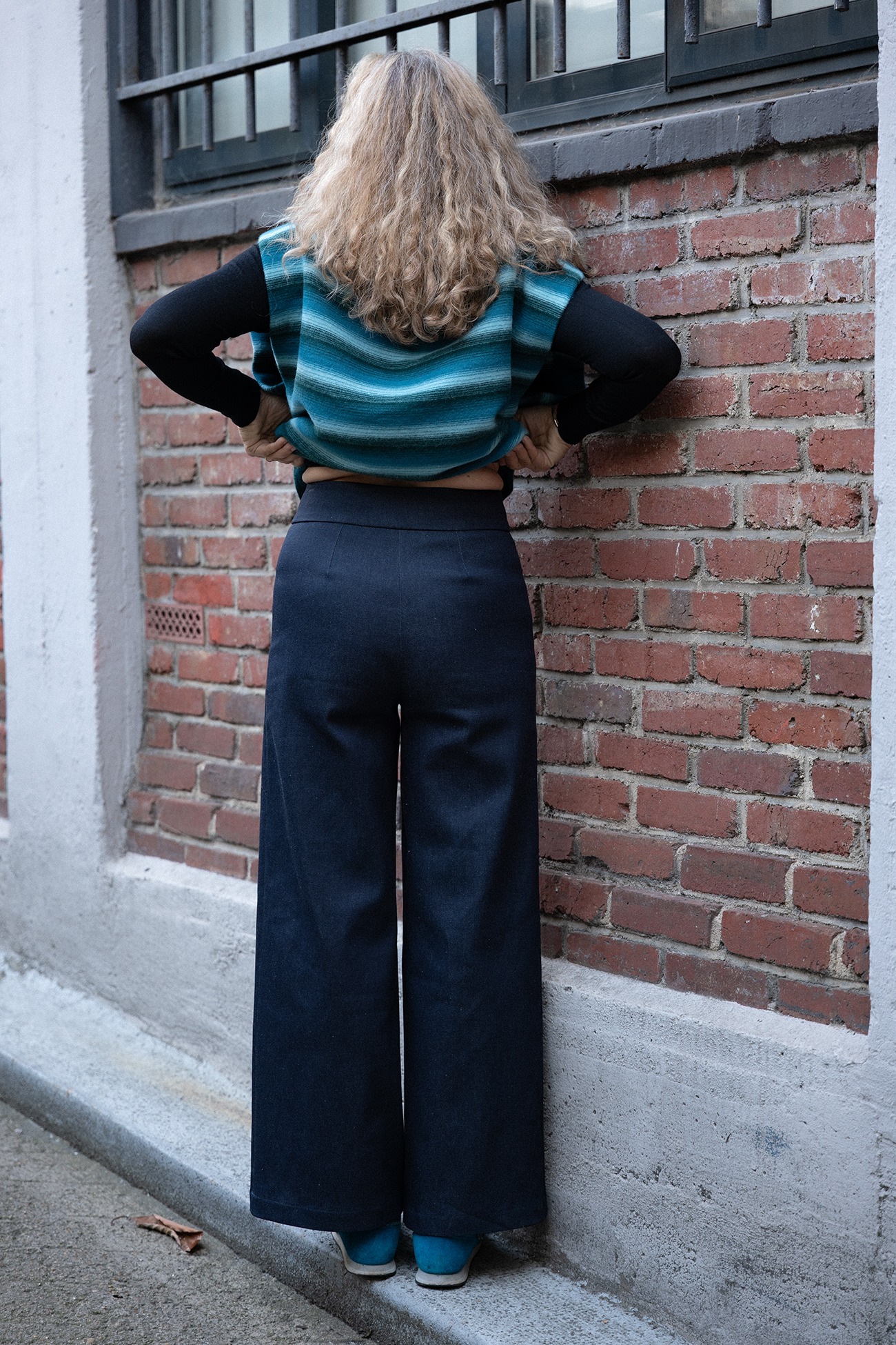 Pantalon on the floor jean épais bleu foncé – Image 2