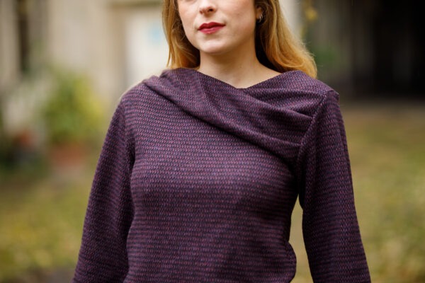 Pull Madlaina aubergine court – Image 2